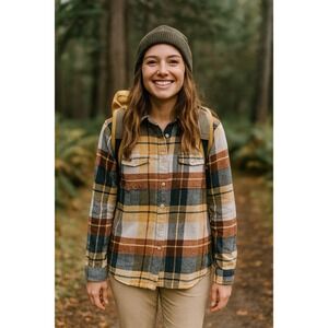Patagonia Women's Small Organic‎ Cotton Midweight Fjord Flannel Shirt Plaid Fall